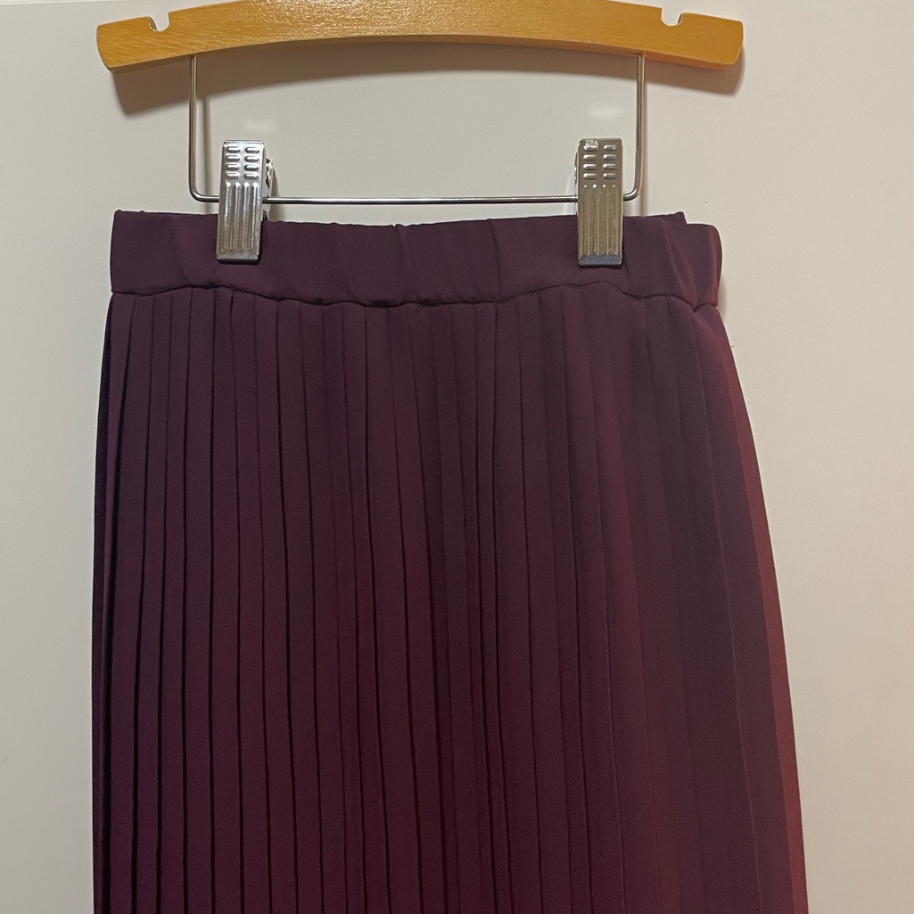 Eileen Fisher Purple Pleated Midi Skirt